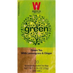 Wissotzky Green Tea Ginger & Lemongrass, 1.06 Oz