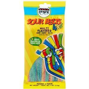 Paskesz Multi Flavored Sour Belts, 4 Oz