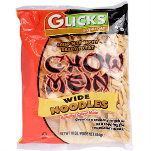 Glicks Chow Mein Noodles Wide, 10 Oz