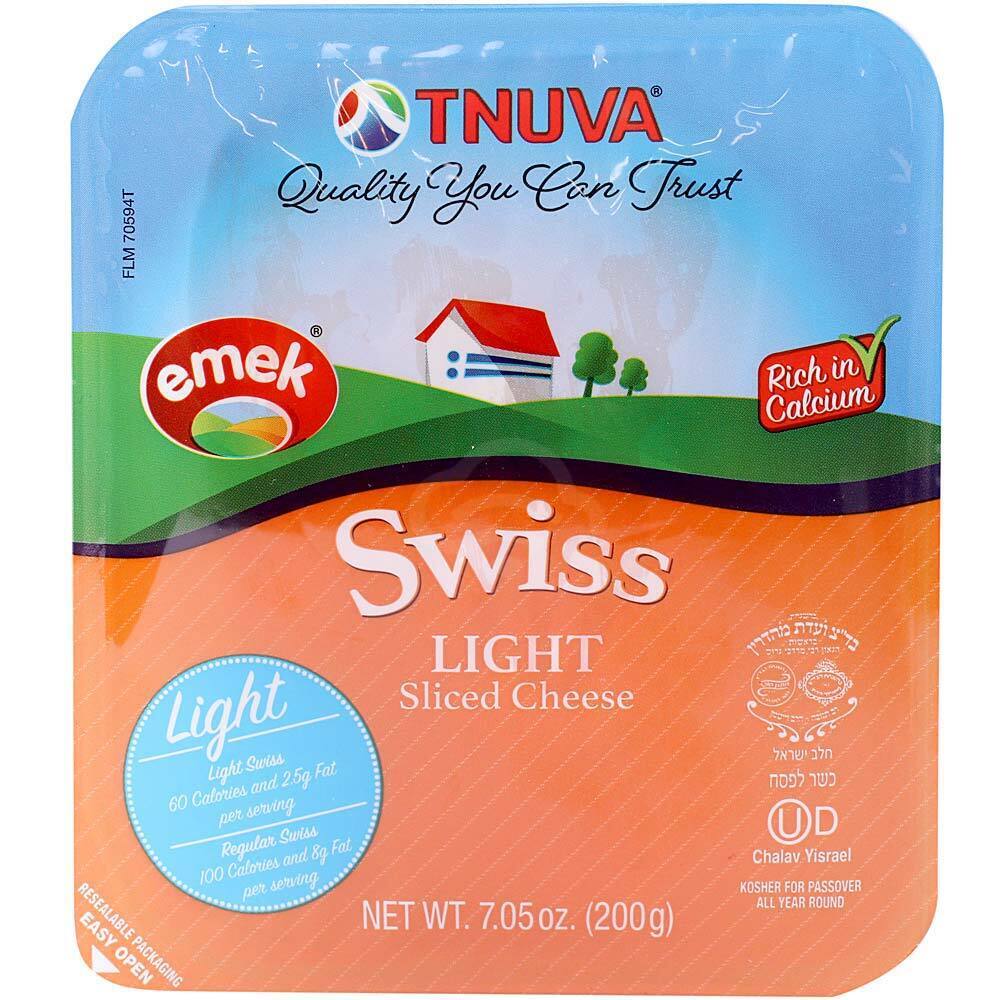 Tnuva Israeli Swiss Cheese Light Sliced, 7.05 Oz