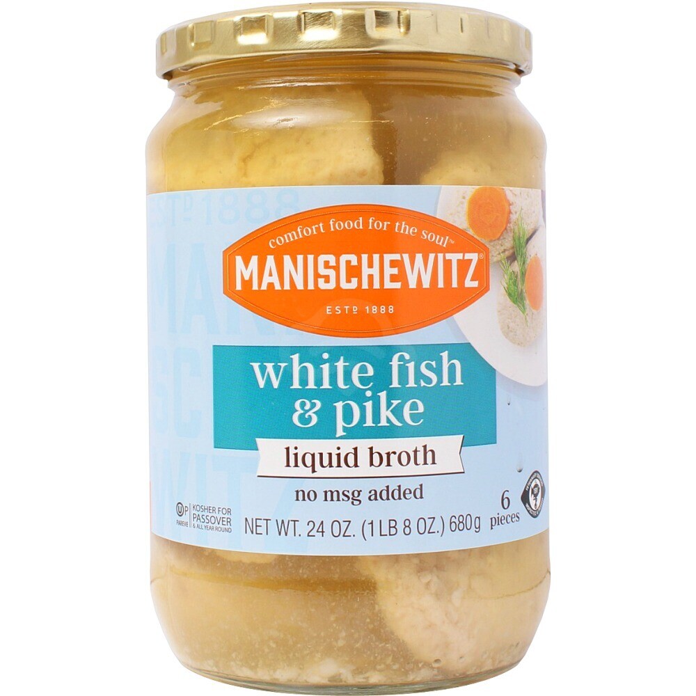 Manischewitz Whitefish & Pike In Liquid Broth, 24 Oz