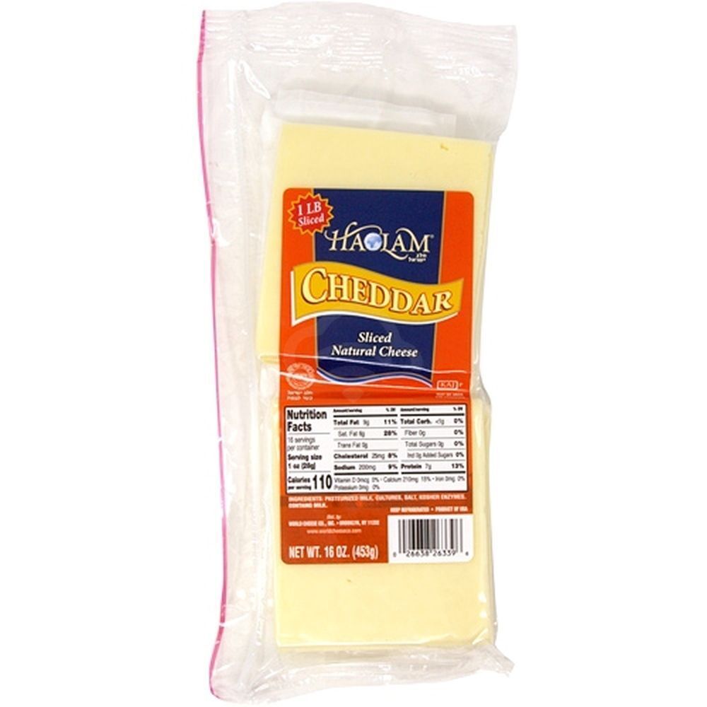 Haolam Sliced White Cheddar Cheese, 16 Oz