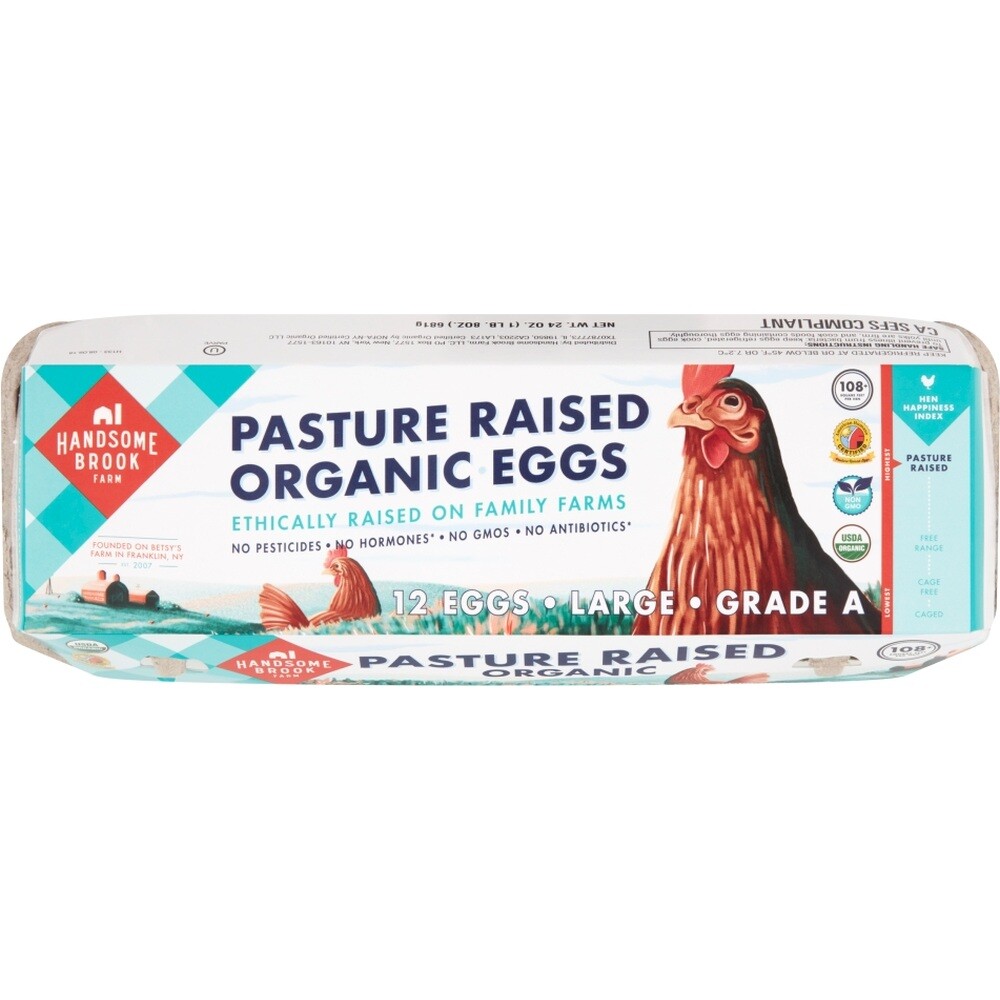 Handsome Brook Farm Organic Eggs Pasture Raised Grade A
